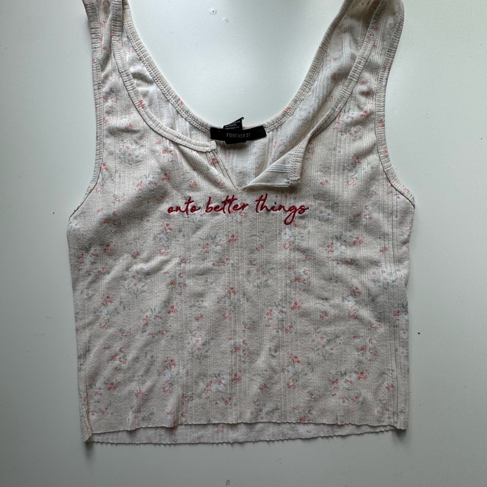 Forever 21 Gray Sleeveless Crop Tank Top